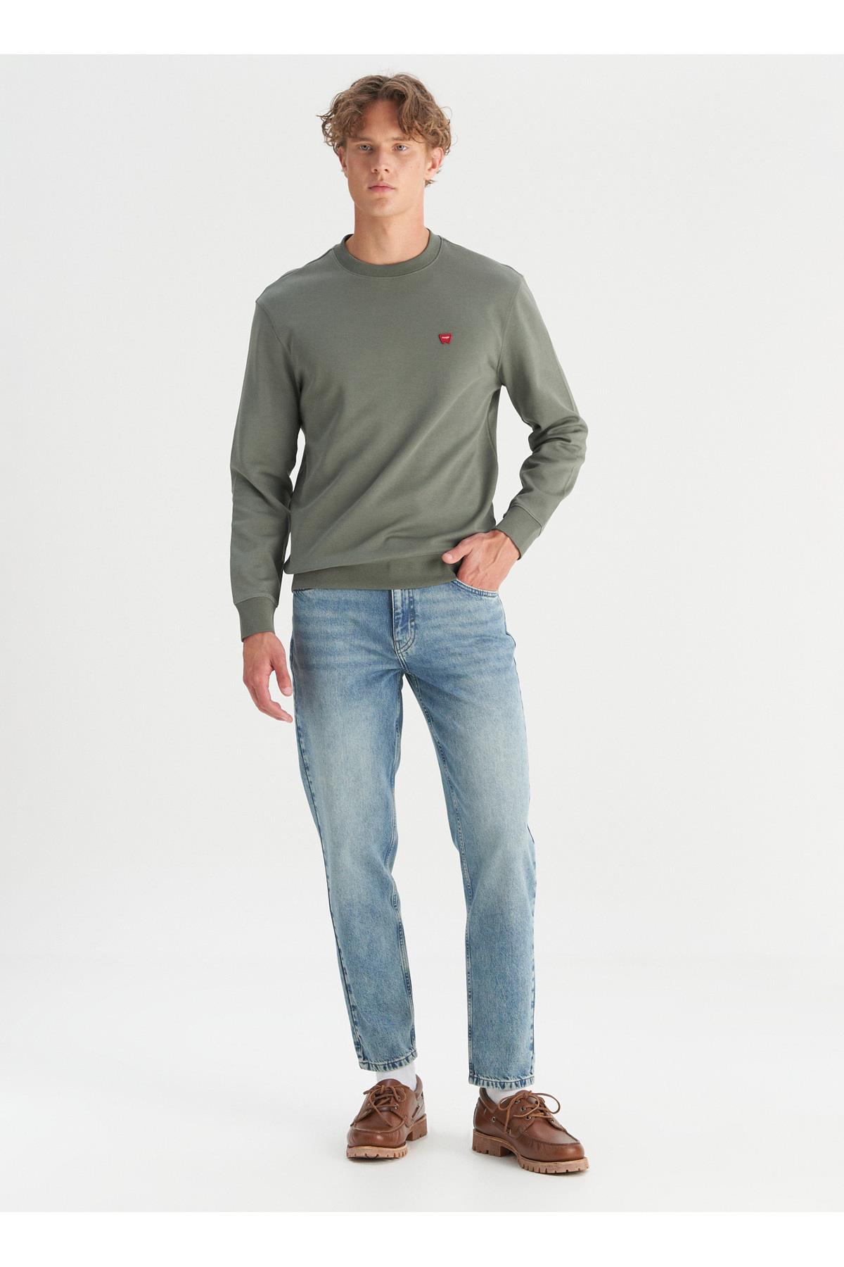Wrangler Bisiklet Yaka Haki Erkek Sweatshirt-W2520255801 - Wrangler - 5003317607