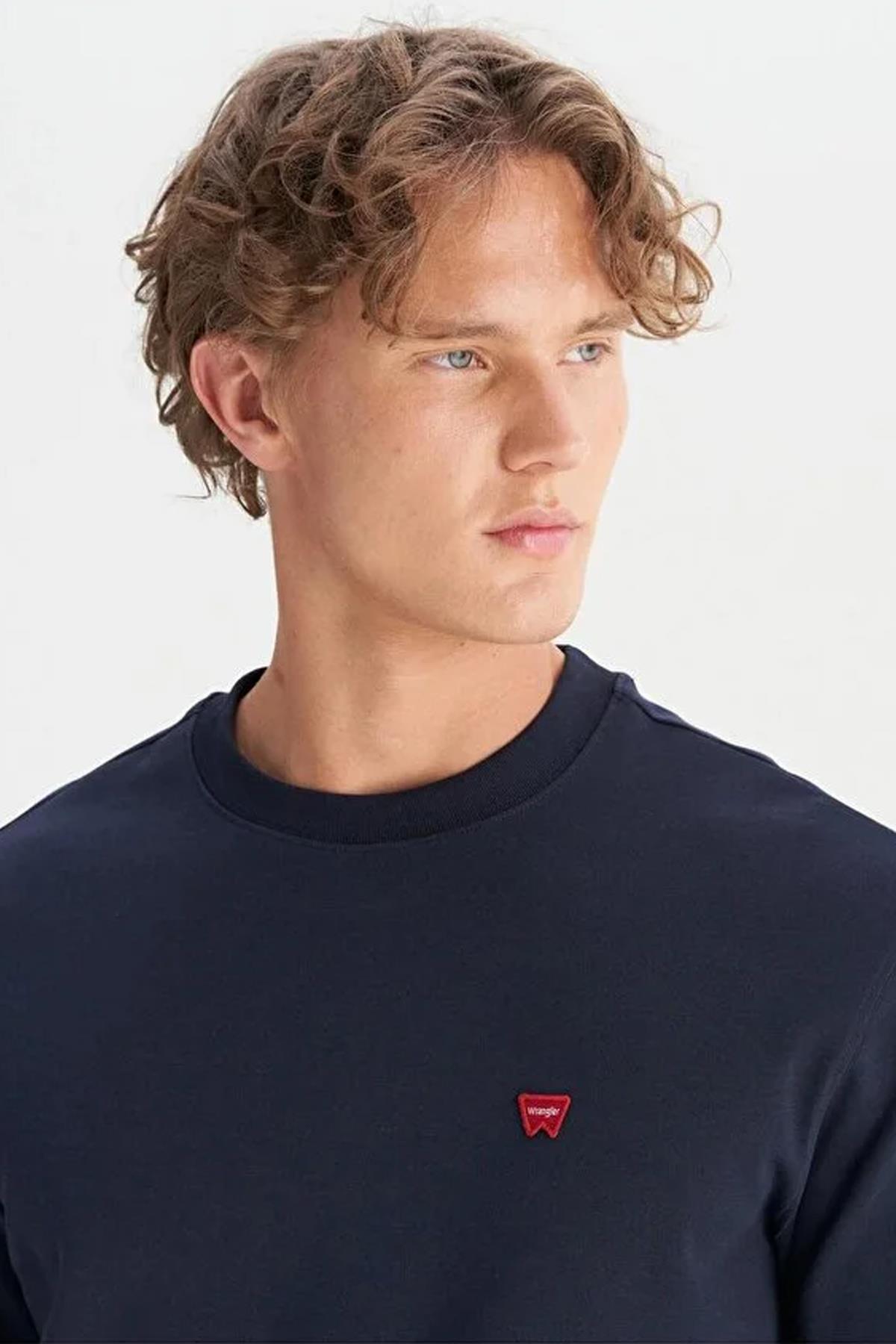 Wrangler Bisiklet Yaka Lacivert Erkek Sweatshirt-W2520255410 - Wrangler - 5003317629