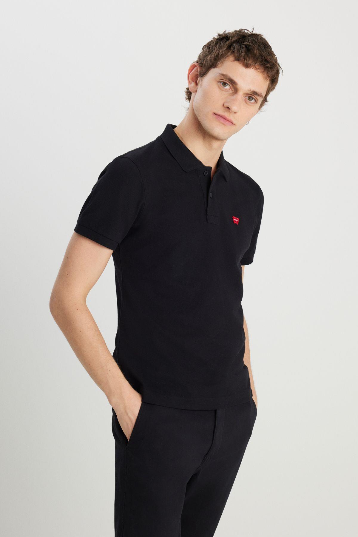 Wrangler Erkek %100 Pamuk Regular Fit Siyah Polo Yaka T-Shirt - W7D5K4XX2T001 - Wrangler - W7D5K4XX2T001