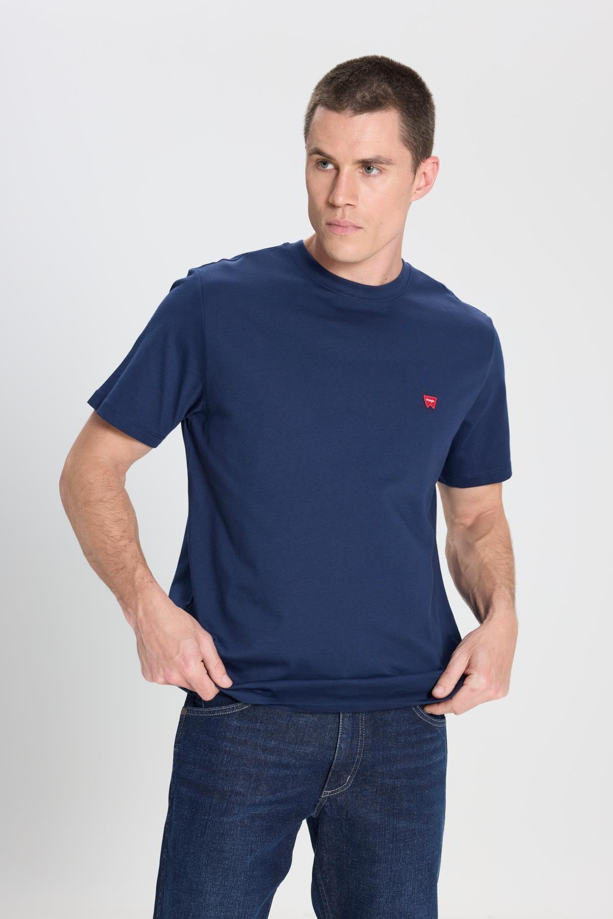Wrangler Erkek Relaxed Fit Small Logo Lacivert T-shirt / Navy Standart - W7NM203877 - Lee - W7NM203877W72-1