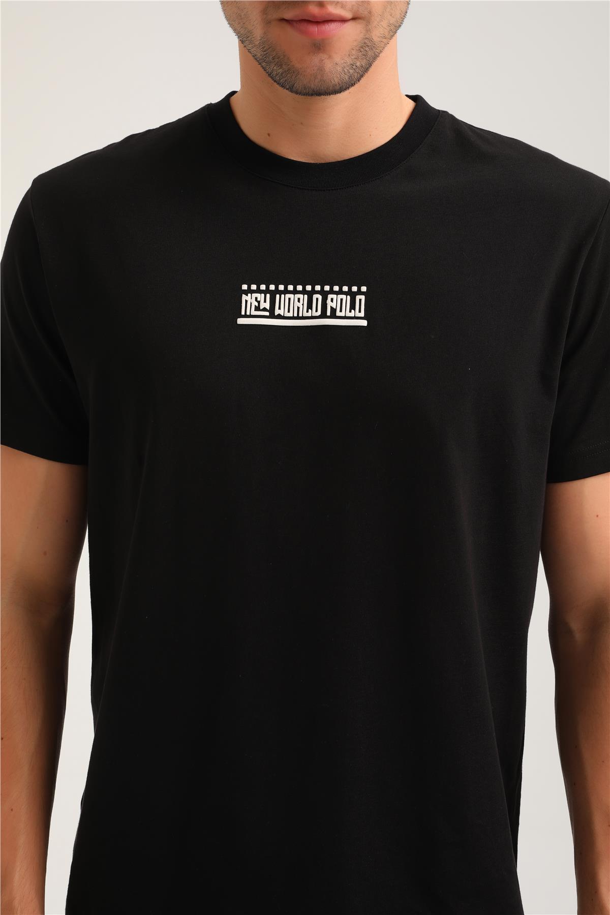 Bisiklet Yaka Siyah Slim Fit Tişört 24SSM20283