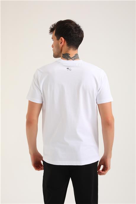 Bisiklet Yaka Beyaz Regular Custom Tişört 24SSM20294