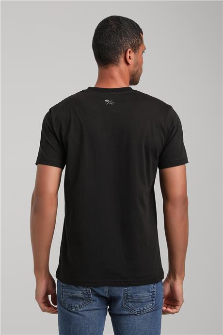Bisiklet Yaka Siyah Slim Fit Tişört 24SSM20295