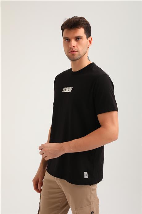 Bisiklet Yaka Siyah Slim Fit Tişört 24SSM20283