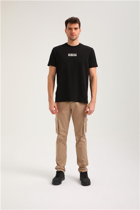 Bisiklet Yaka Siyah Slim Fit Tişört 24SSM20283