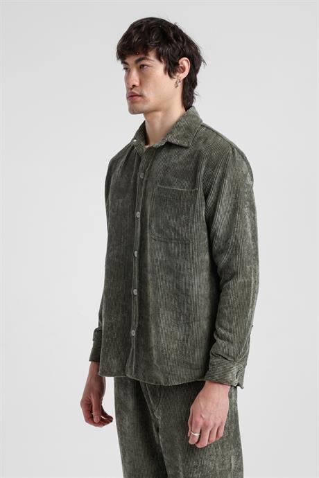 Gömlek Haki Regular Custom  25FWM70001