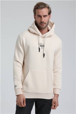 New World Polo Bisiklet Yaka Ekru Slim Fit Sweatshirt 22FWM64034