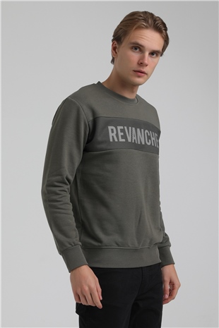 New World Polo Bisiklet Yaka Haki Slim Fit Sweatshirt 22FWM60117