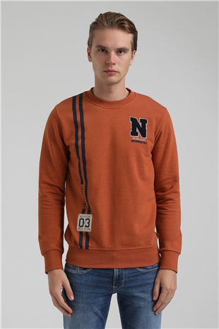 New World Polo Bisiklet Yaka Kiremit Regular Sweatshirt 22FWM60140
