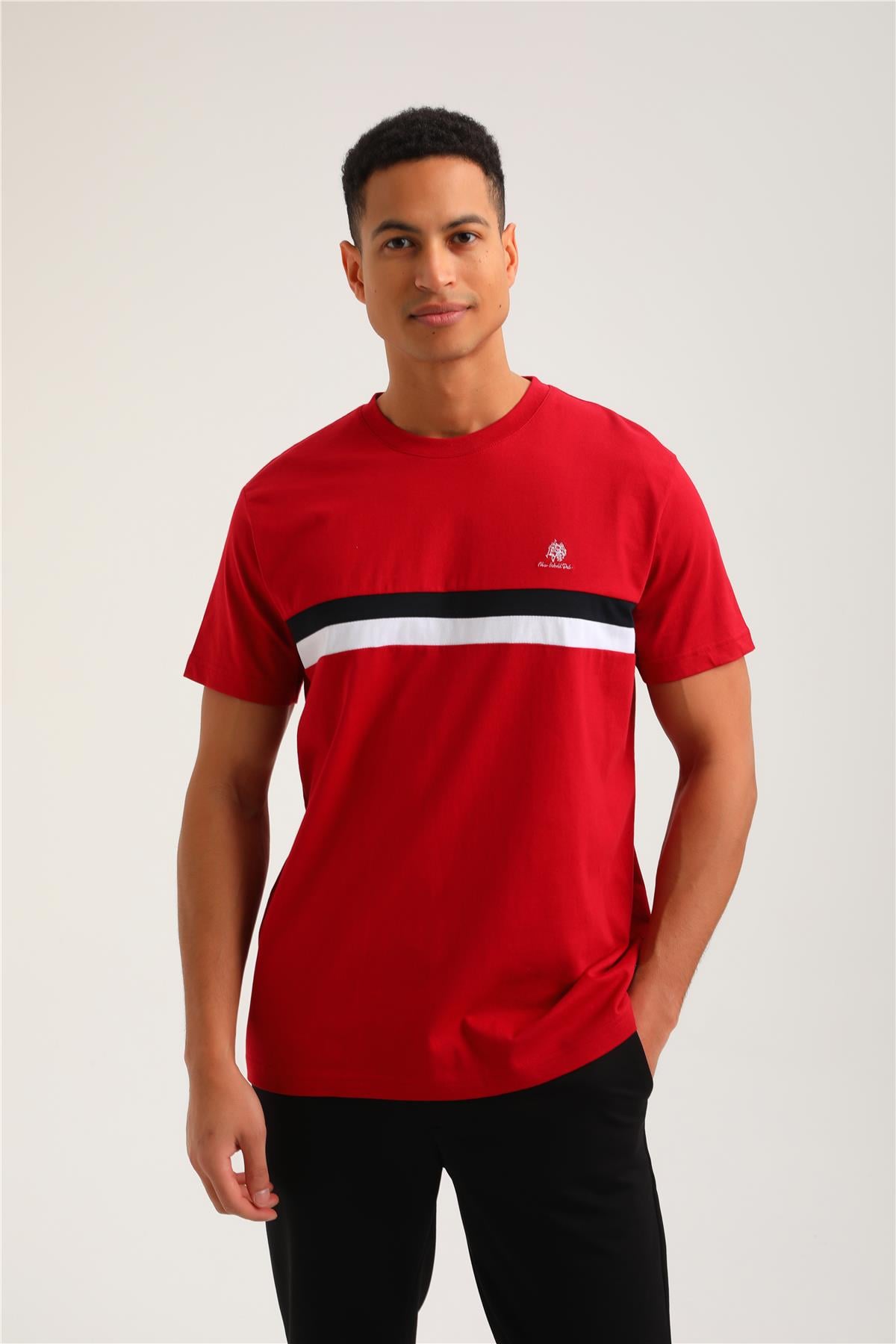 Bisiklet Yaka Bordo Slim Fit Tişört 24SSM20336