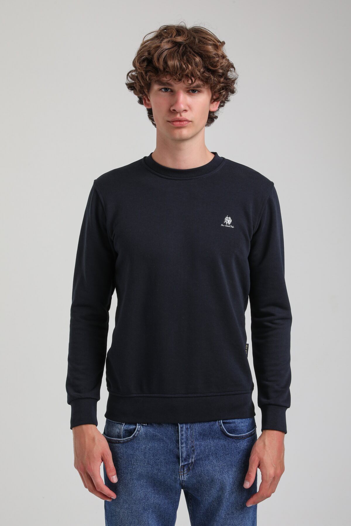 Bisiklet Yaka Lacivert Regular Custom Sweatshirt 23FWM60141