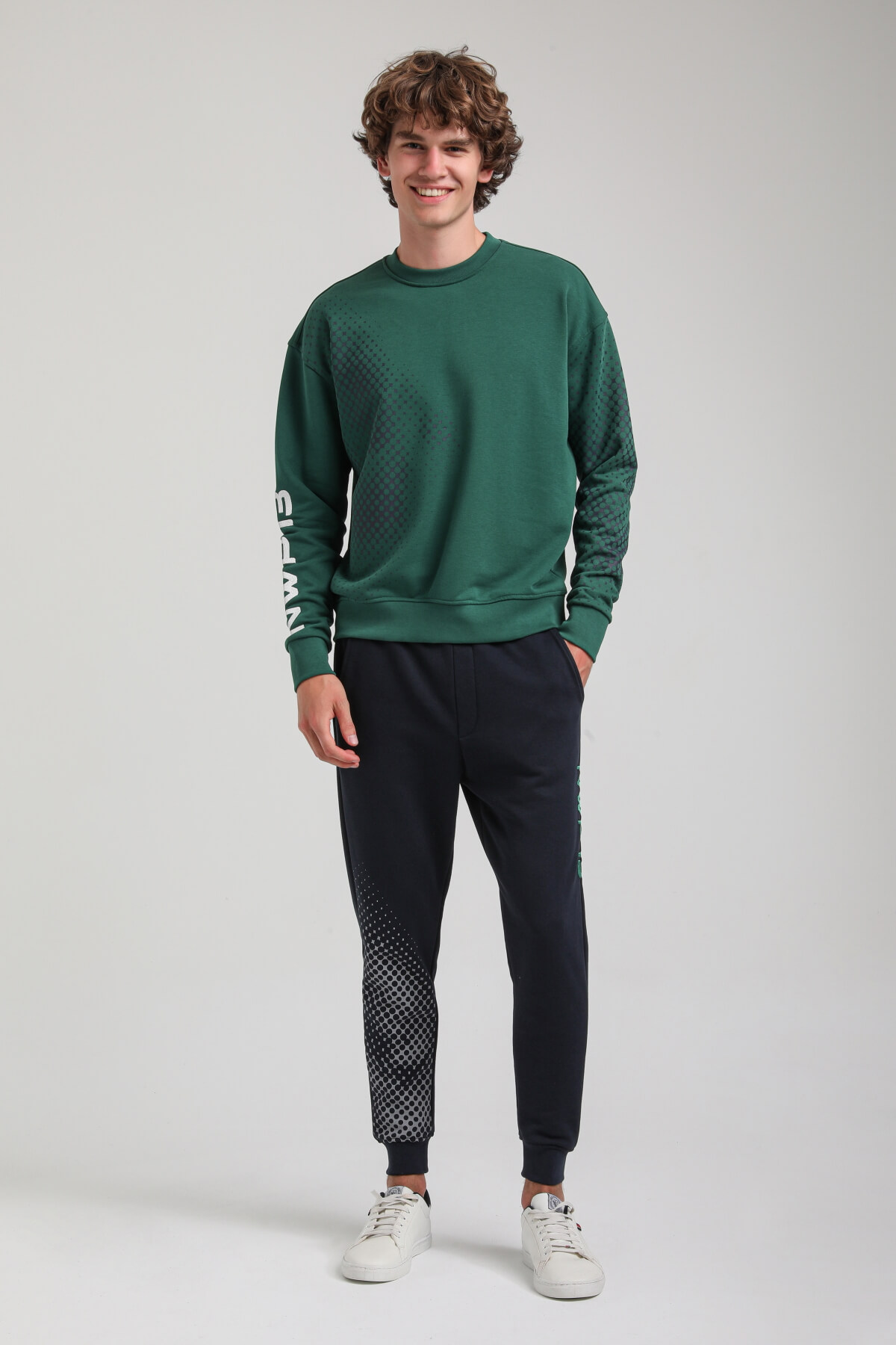 Bisiklet Yaka Yeşil Slim Fit Eşofman 23FWM60157