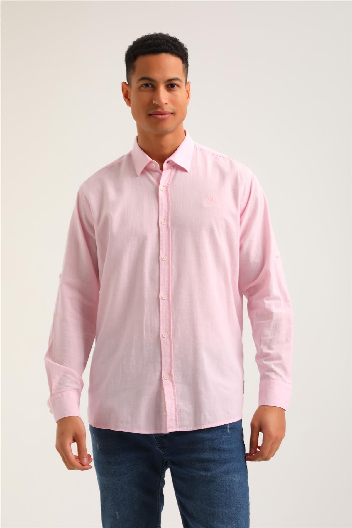 Gömlek Pembe Regular Custom Gömlek 24SSM30002