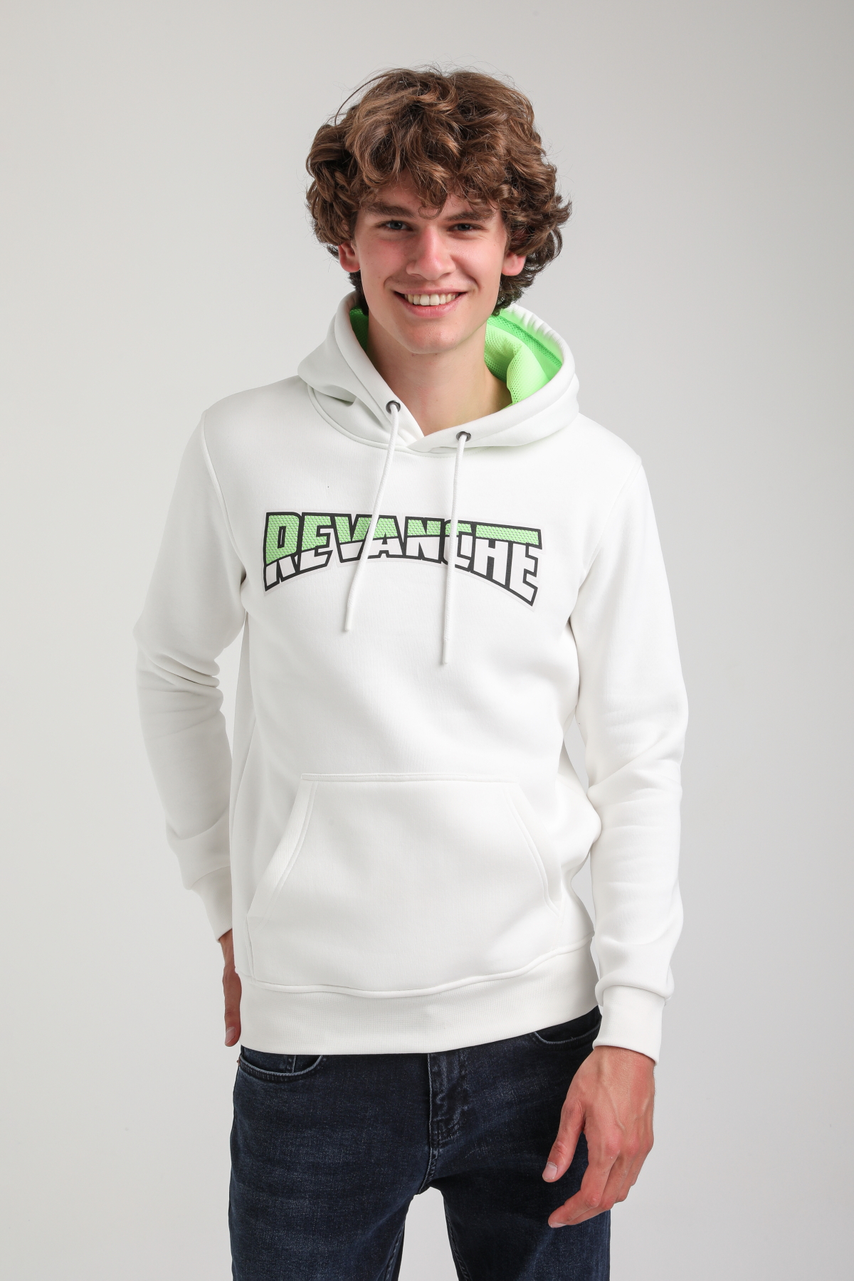 Kapüşonlu Ekru Slim Fit Hoodie 23FWM64058