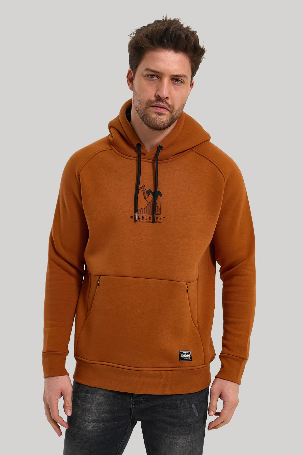 Kapüşonlu Kiremit Slim Fit Hoodie 23FWM64042
