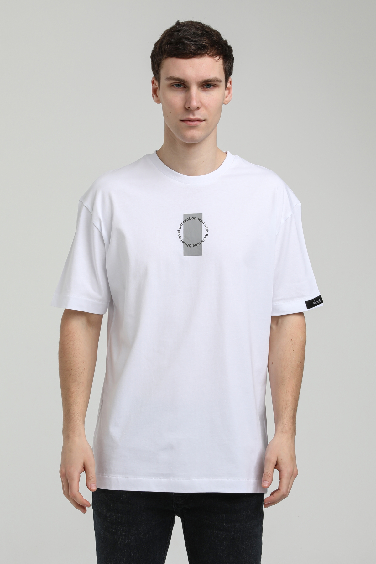 New World Polo Bisiklet Yaka Beyaz Oversize Tişört 23SSM20331