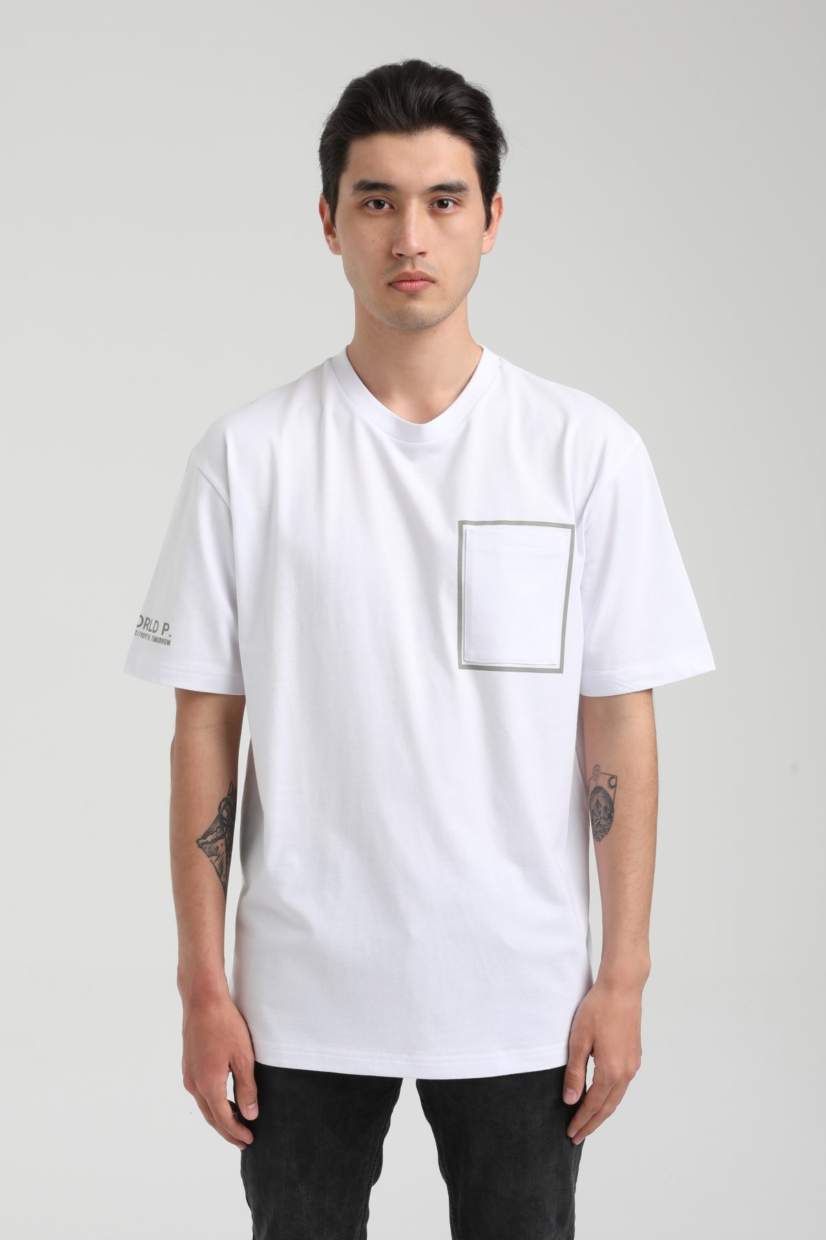 New World Polo Bisiklet Yaka Beyaz Oversize Tişört 22.01.T4.006