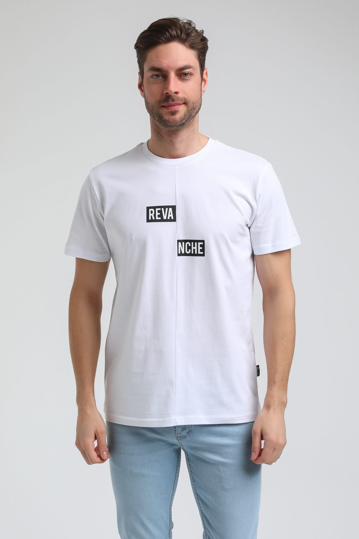 New World Polo Bisiklet Yaka Beyaz Slim Fit Tişört 23SSM20289
