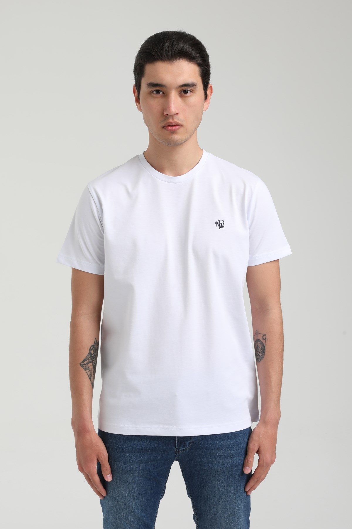 New World Polo Bisiklet Yaka Beyaz Slim Fit Tişört 22.01.T3.001