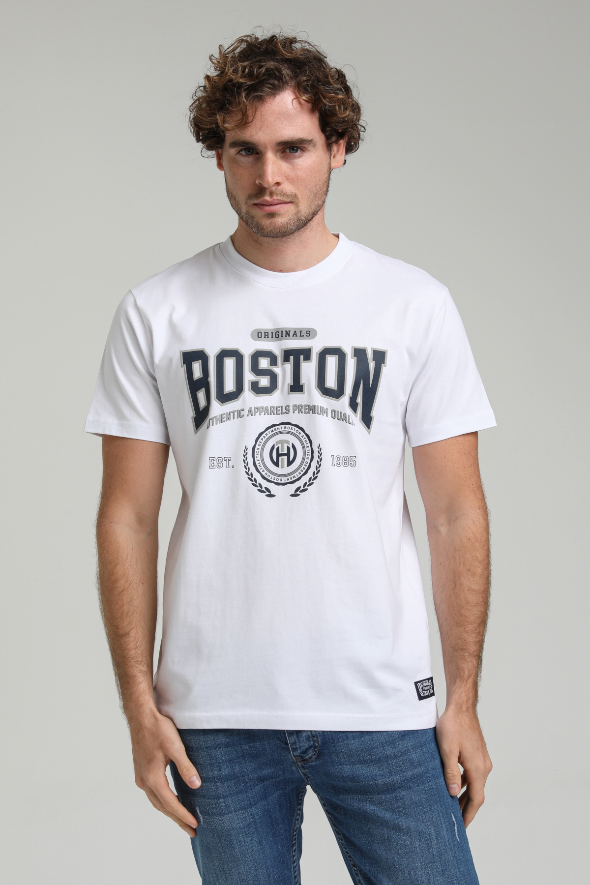 New World Polo Bisiklet Yaka Beyaz Slim Fit Tişört 23SSM20287