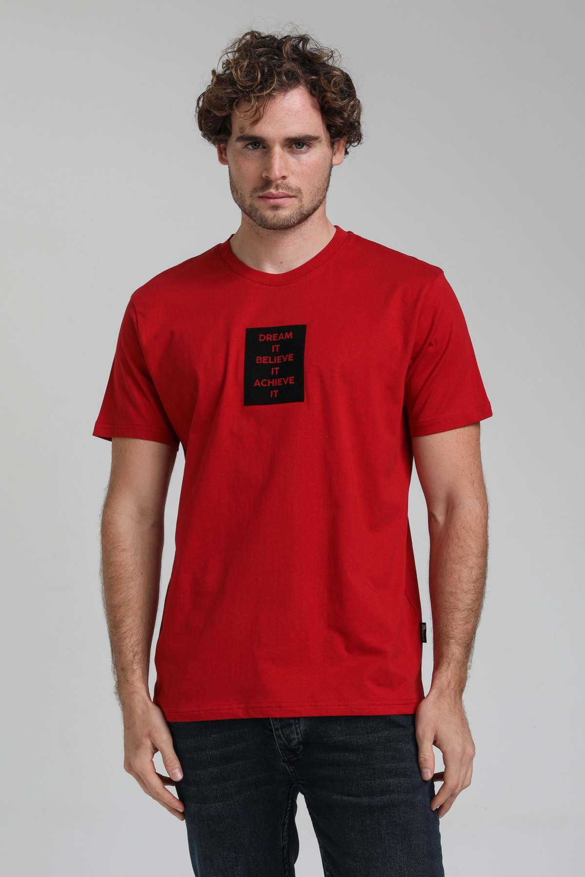 New World Polo Bisiklet Yaka Bordo Slim Fit Tişört 23SSM20288