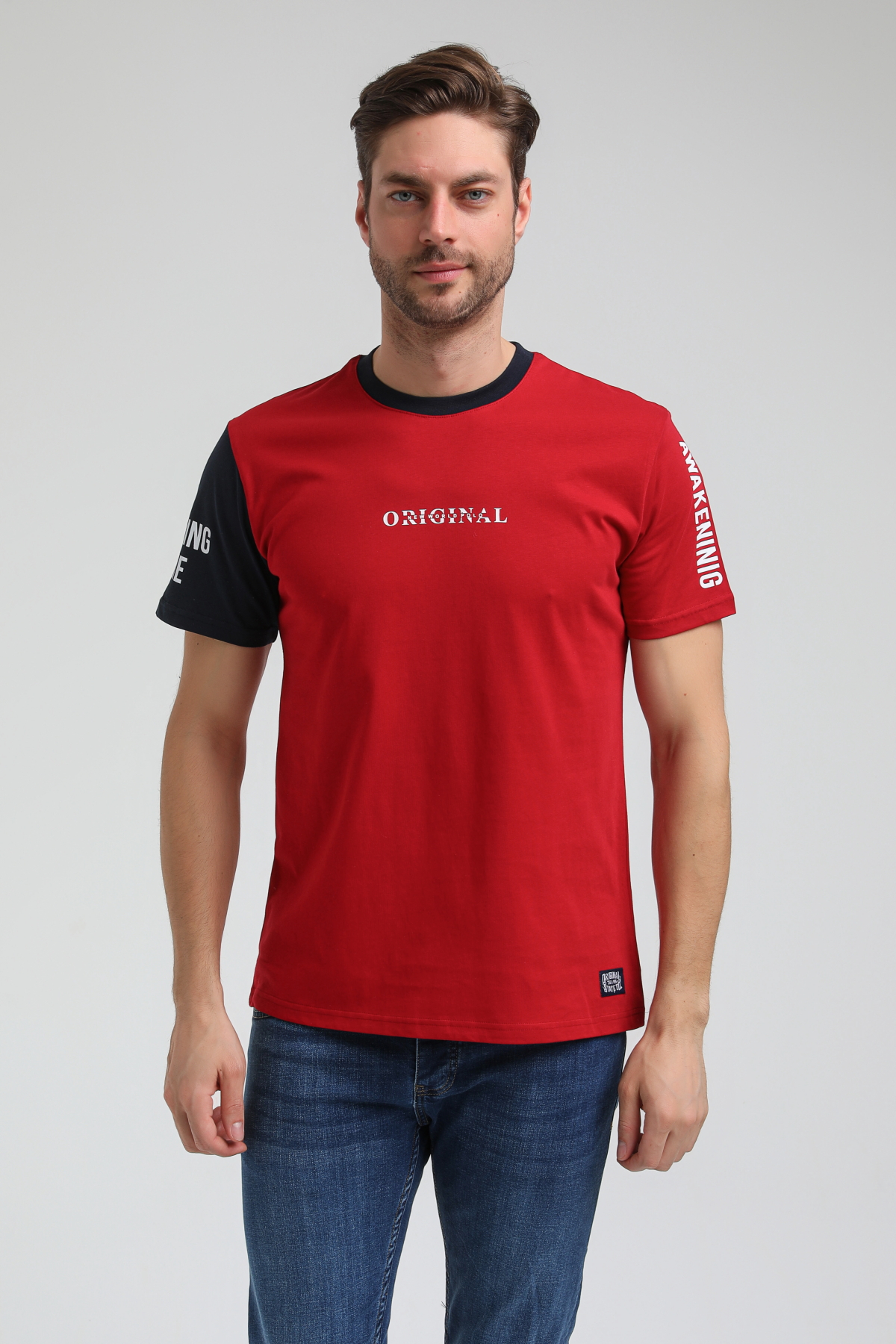 New World Polo Bisiklet Yaka Bordo Slim Fit Tişört 23SSM20317