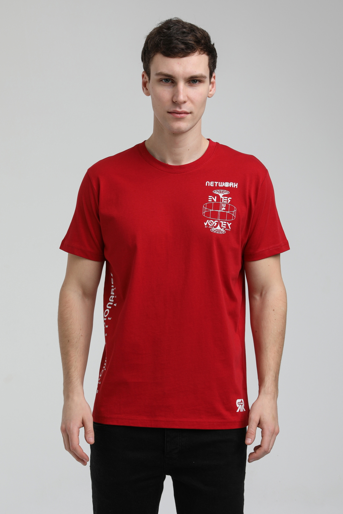 New World Polo Bisiklet Yaka Bordo Slim Fit Tişört 23SSM20299