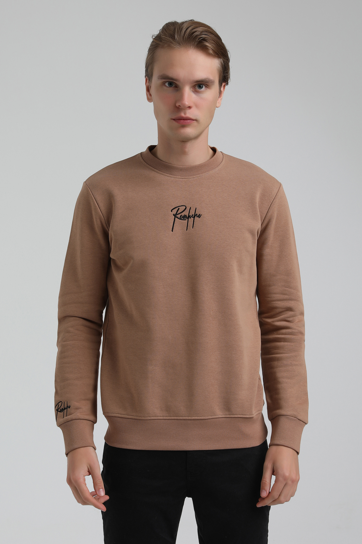 New World Polo Bisiklet Yaka Camel Regular Sweatshirt 22FWM60129