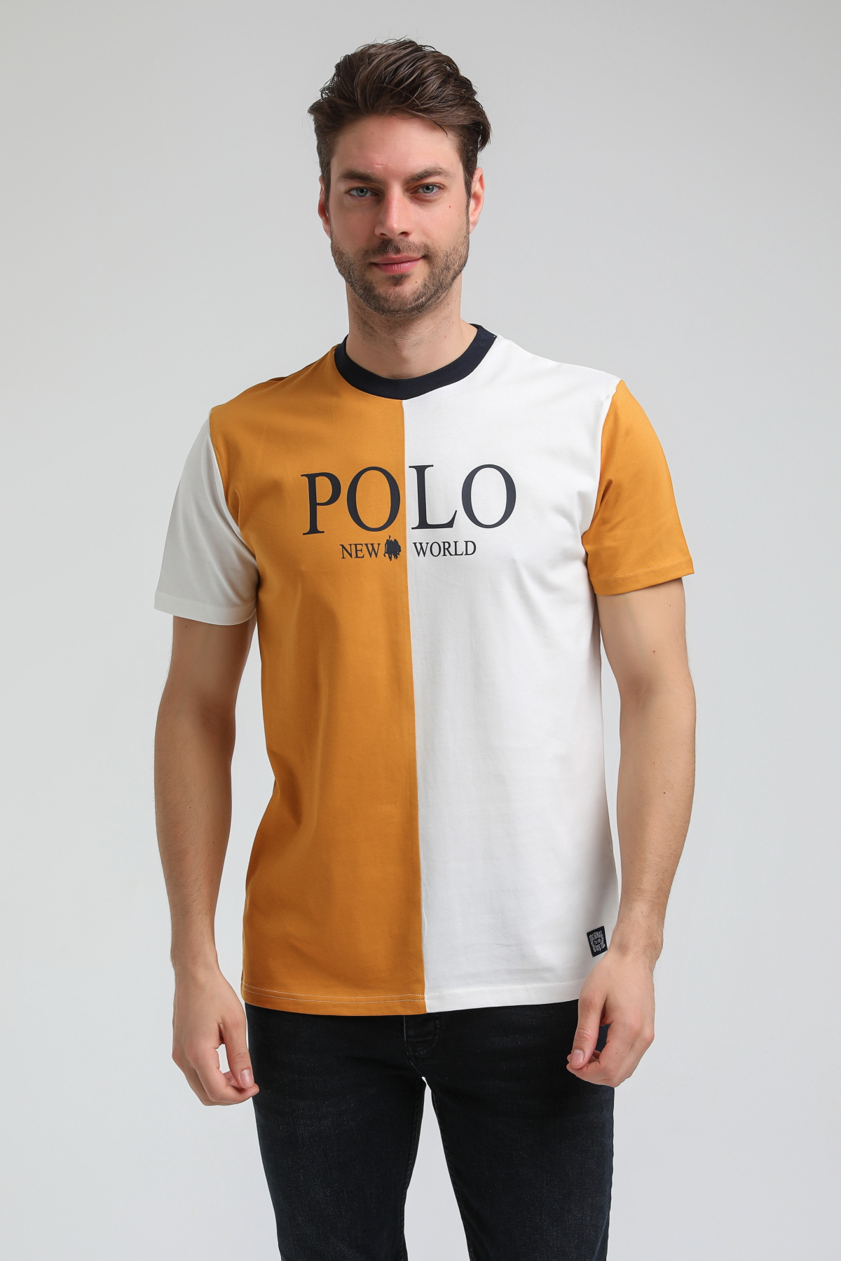 New World Polo Bisiklet Yaka Ekru Slim Fit Tişört 23SSM20320