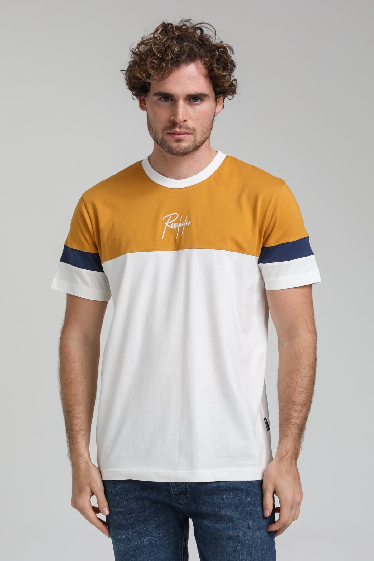 New World Polo Bisiklet Yaka Ekru Slim Fit Tişört 23SSM20322
