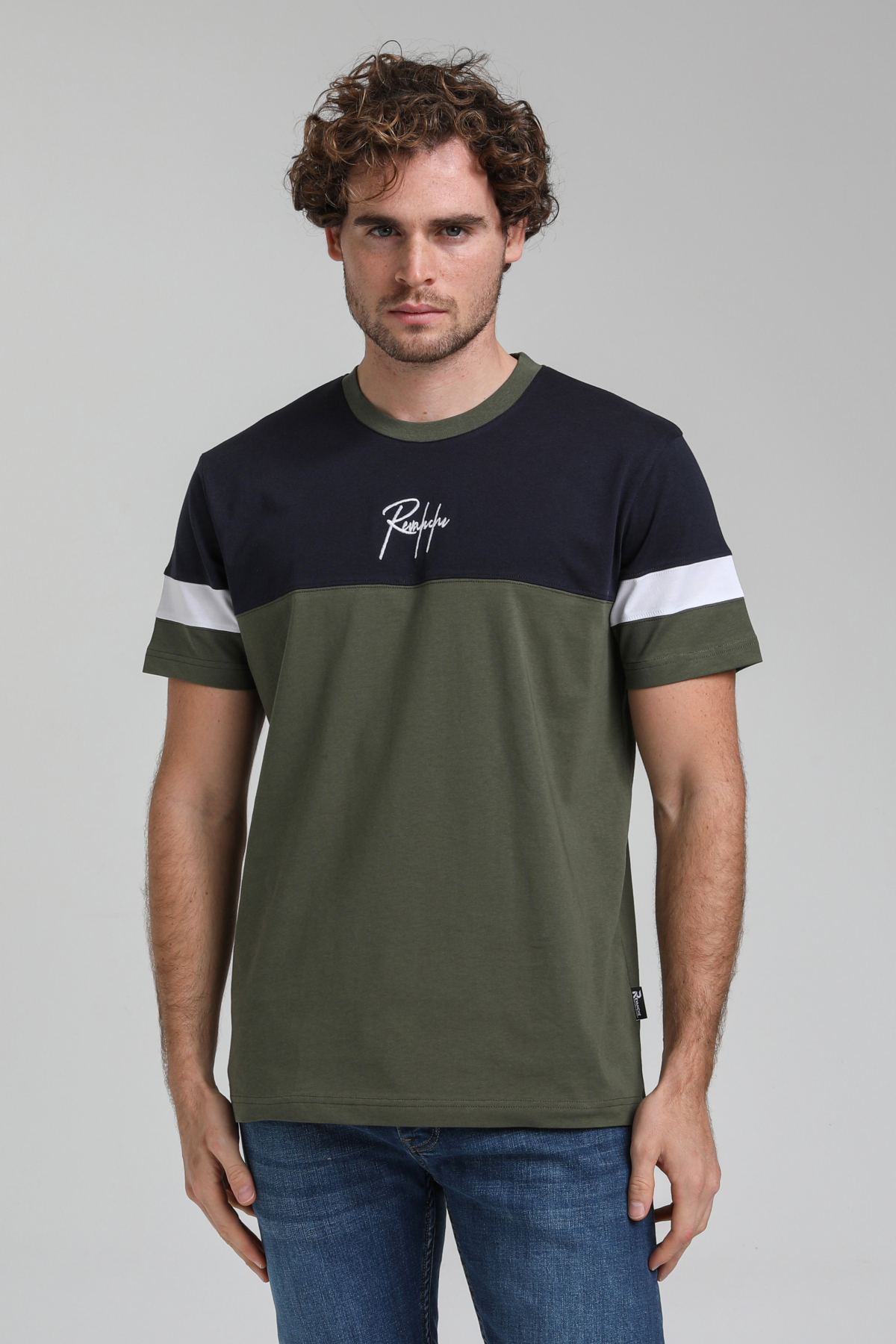 New World Polo Bisiklet Yaka Haki Slim Fit Tişört 23SSM20322