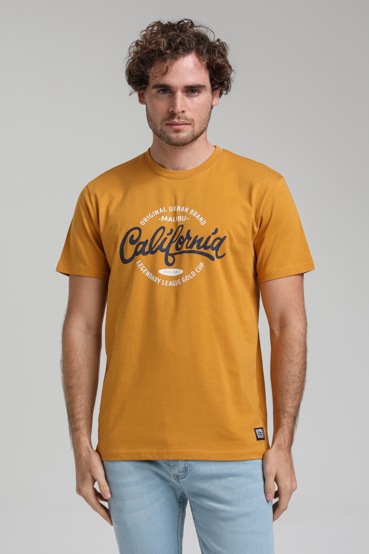 New World Polo Bisiklet Yaka Hardal Slim Fit Tişört 23SSM20291