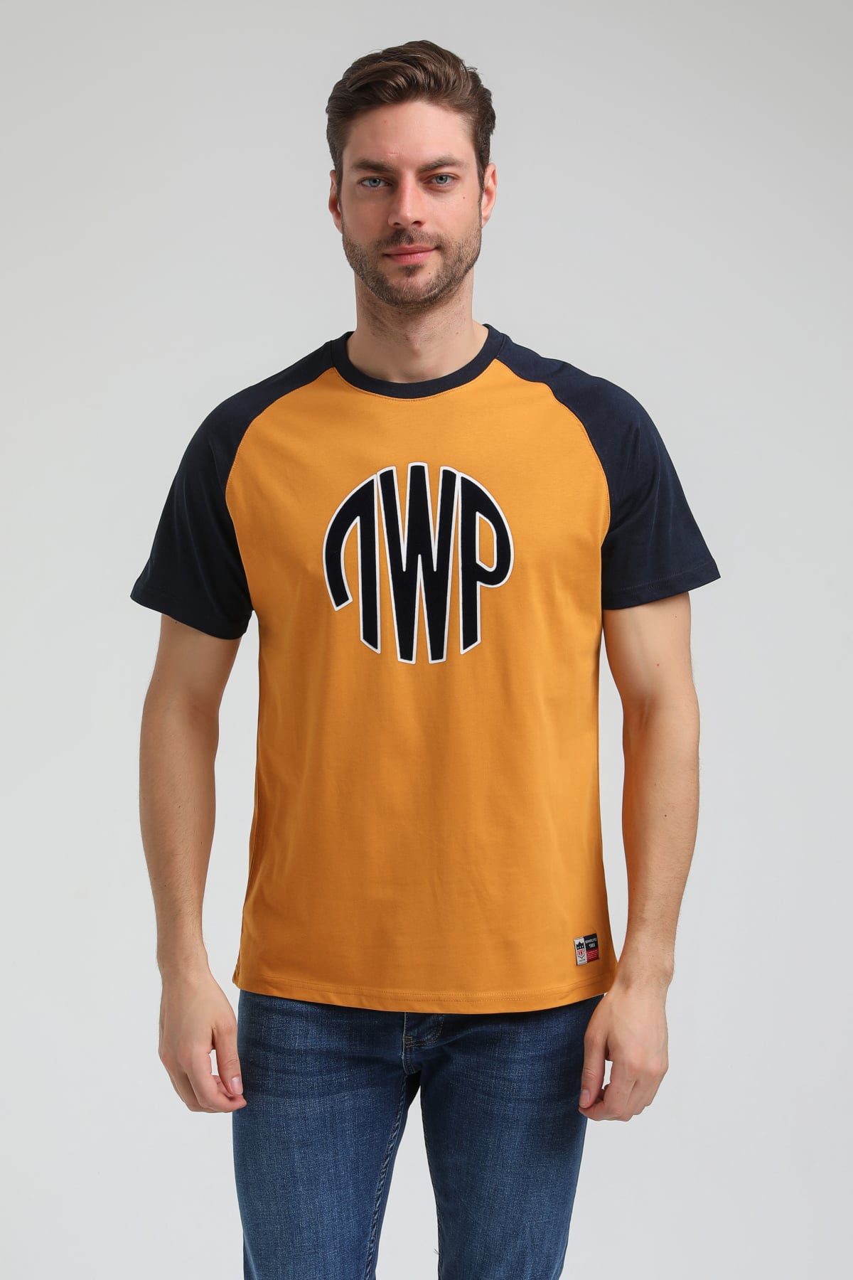 New World Polo Bisiklet Yaka Hardal Slim Fit Tişört 23SSM20301