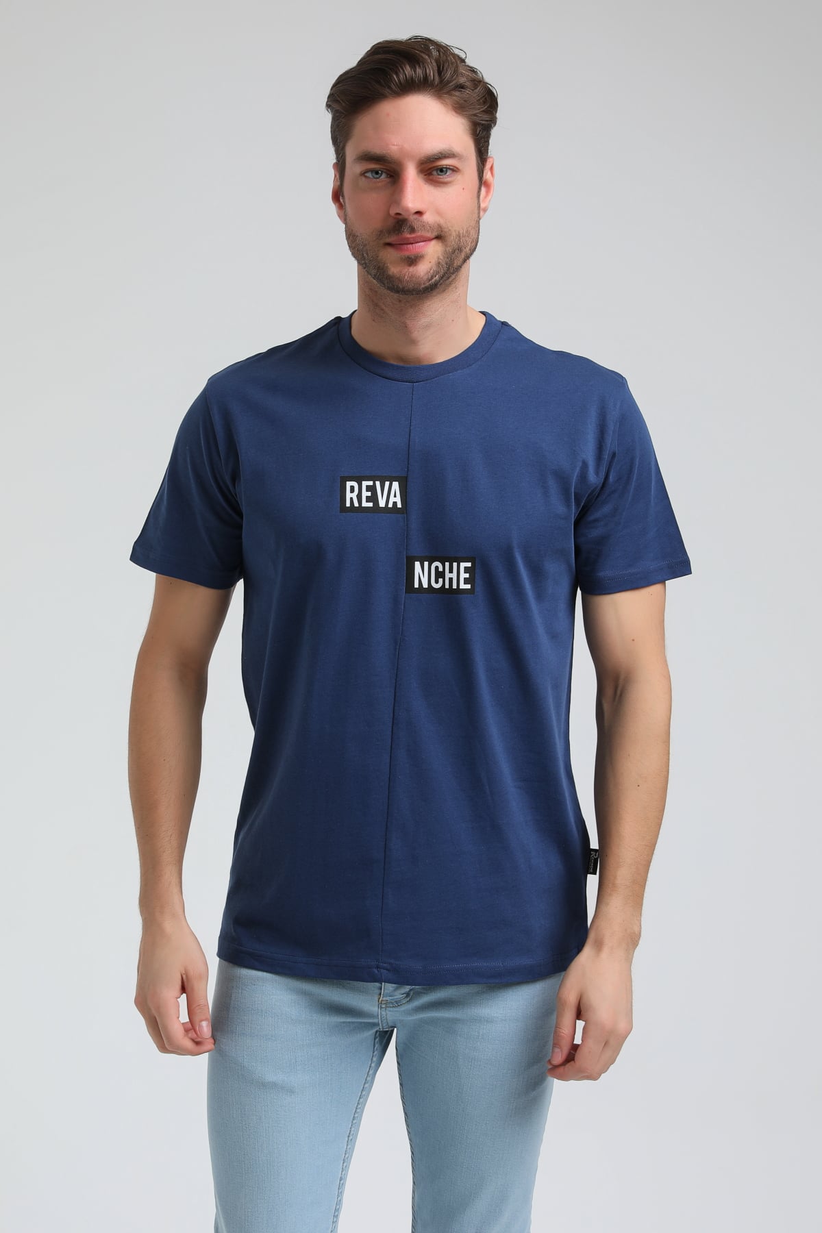 New World Polo Bisiklet Yaka İndigo Slim Fit Tişört 23SSM20289