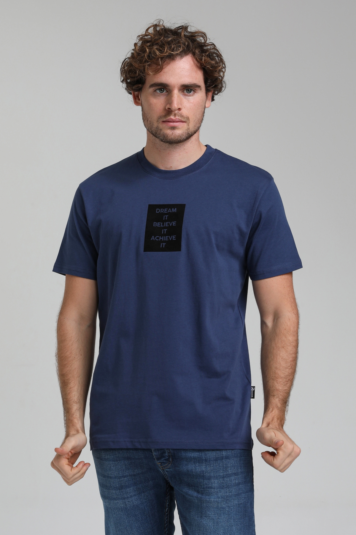 New World Polo Bisiklet Yaka İndigo Slim Fit Tişört 23SSM20288