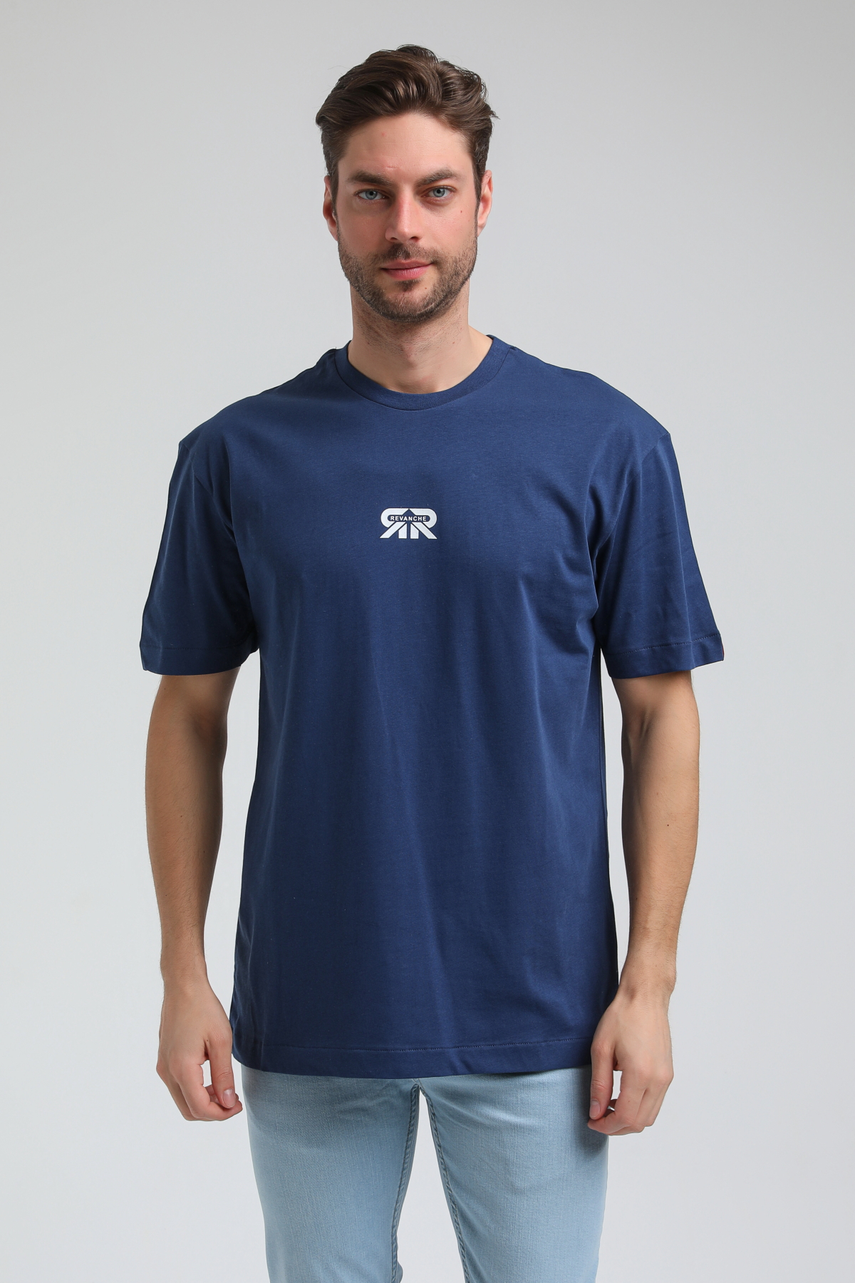 New World Polo Bisiklet Yaka İndigo Slim Fit Tişört 23SSM20335