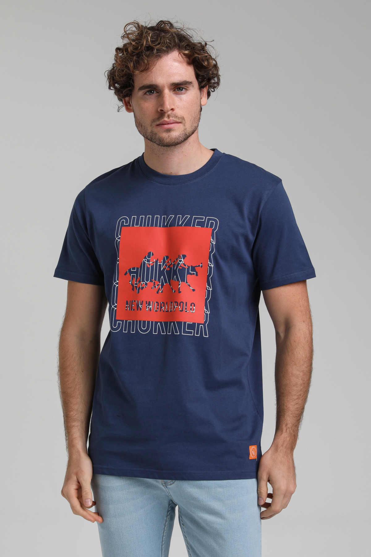 New World Polo Bisiklet Yaka İndigo Slim Fit Tişört 23SSM20295