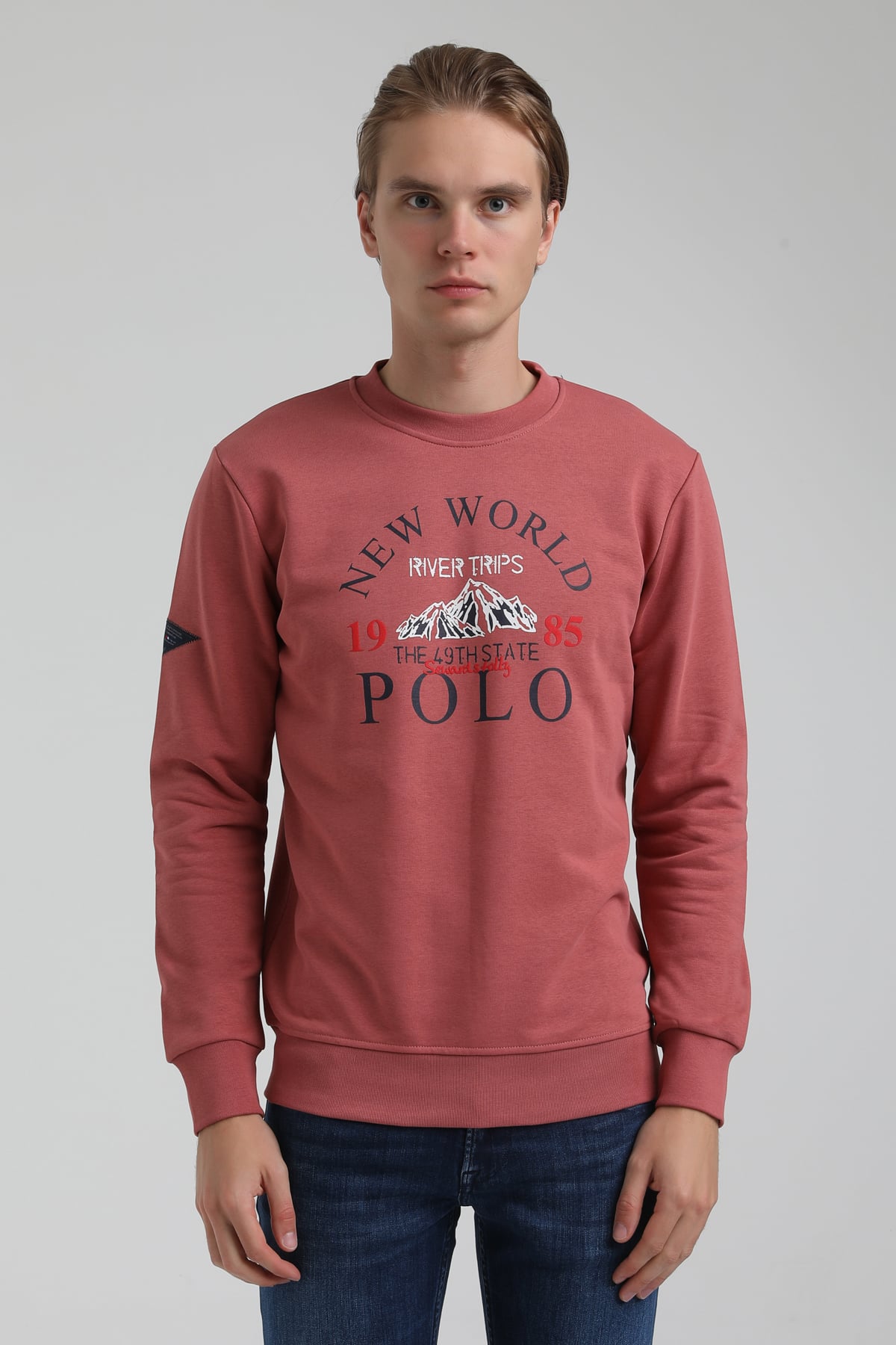 New World Polo Bisiklet Yaka Kestane Regular Sweatshirt 22FWM60133