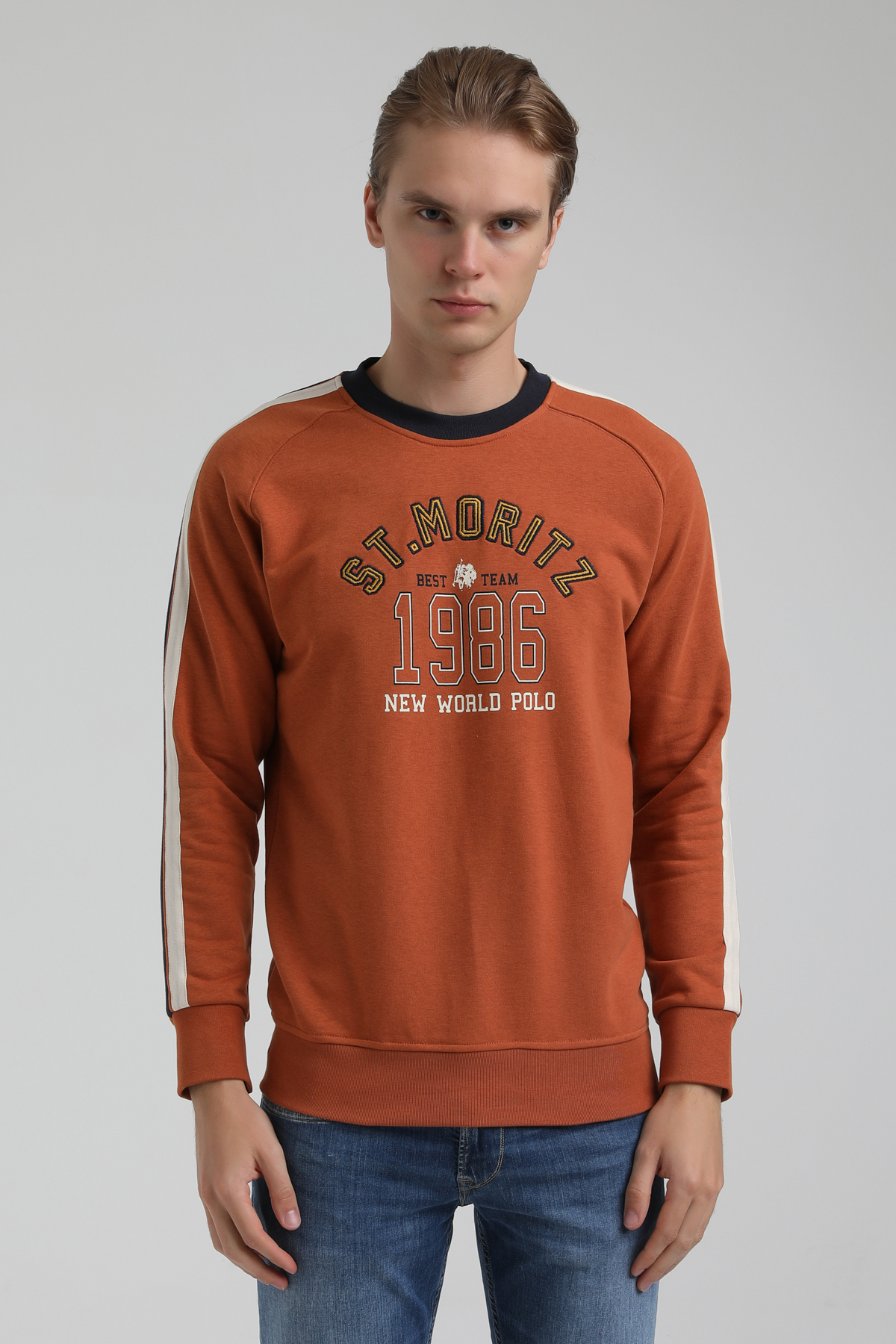 New World Polo Bisiklet Yaka Kiremit Regular Sweatshirt 22FWM60138