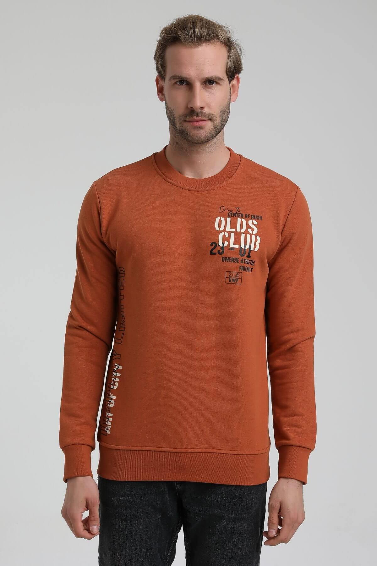 New World Polo Bisiklet Yaka Kiremit Slim Fit Sweatshirt 22FWM60122