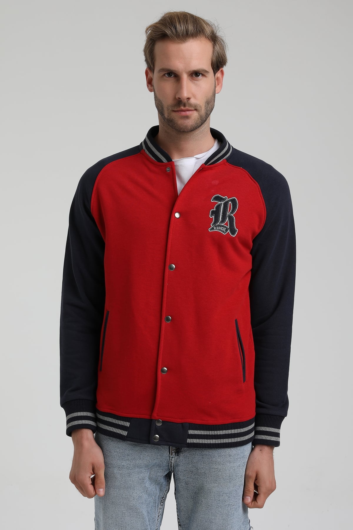 New World Polo Bisiklet Yaka Kırmızı Slim Fit Sweatshirt 22FWM60131