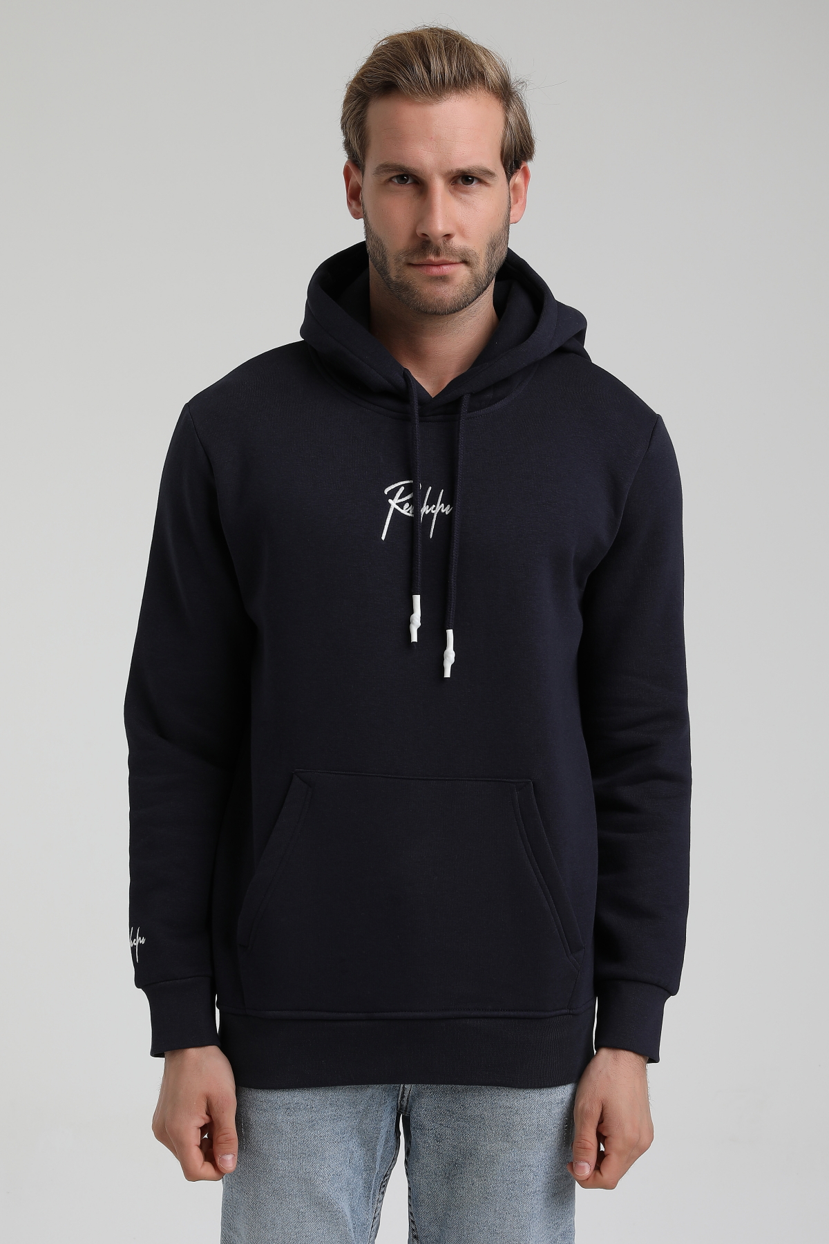 New World Polo Bisiklet Yaka Lacivert Slim Fit Sweatshirt 22FWM64034