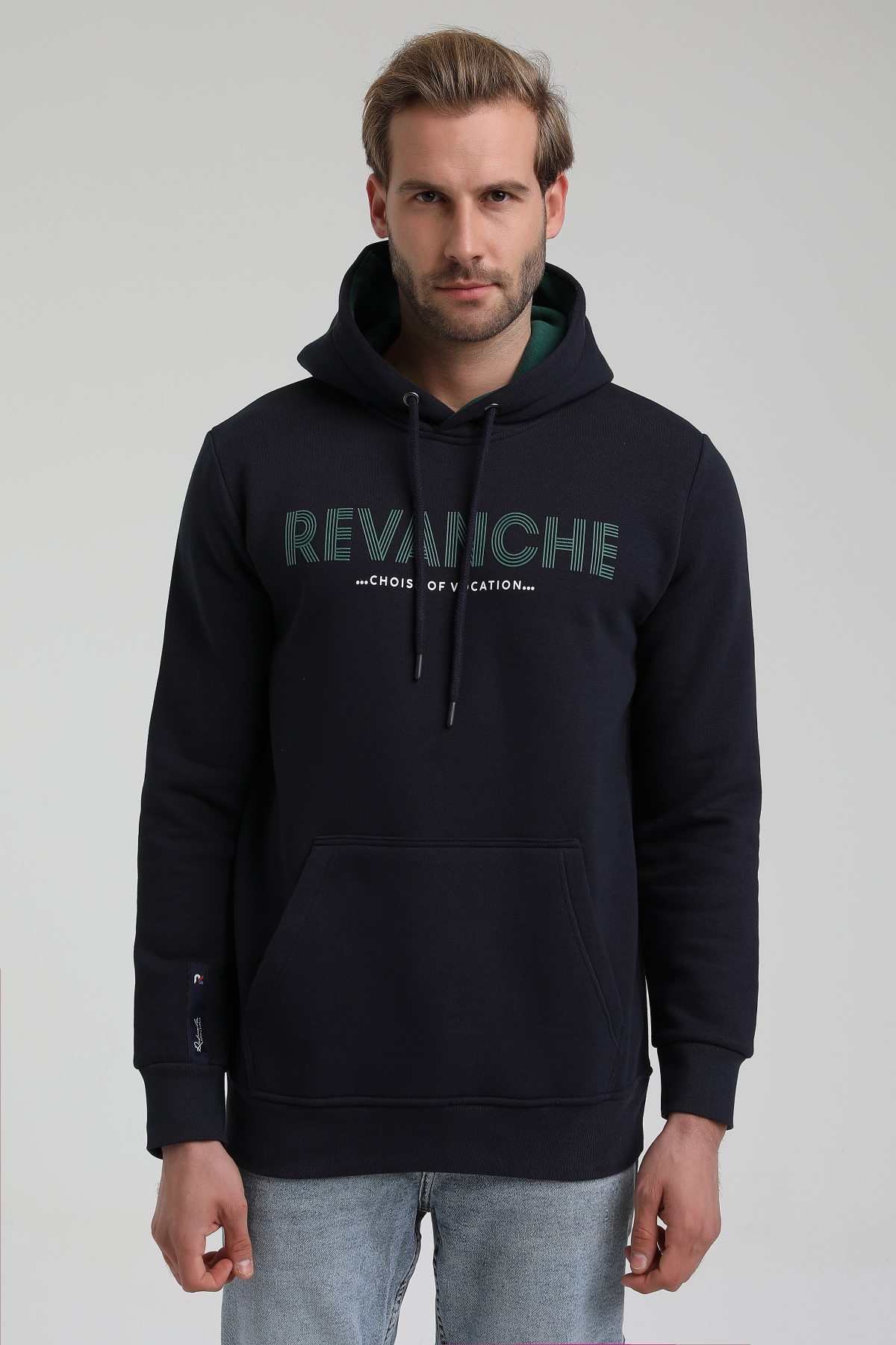 New World Polo Bisiklet Yaka Lacivert Slim Fit Sweatshirt 22FWM64031
