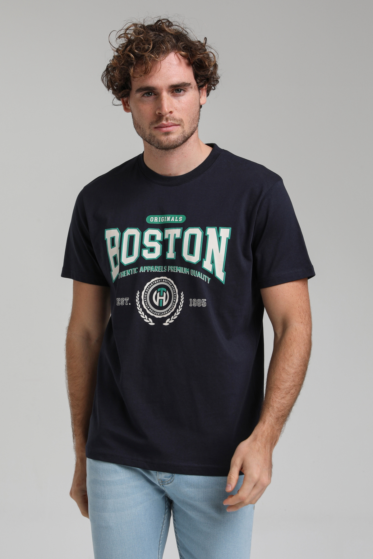 New World Polo Bisiklet Yaka Lacivert Slim Fit Tişört 23SSM20287