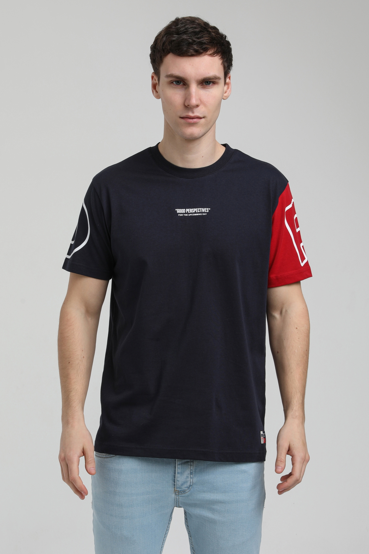 New World Polo Bisiklet Yaka Lacivert Slim Fit Tişört 23SSM20326