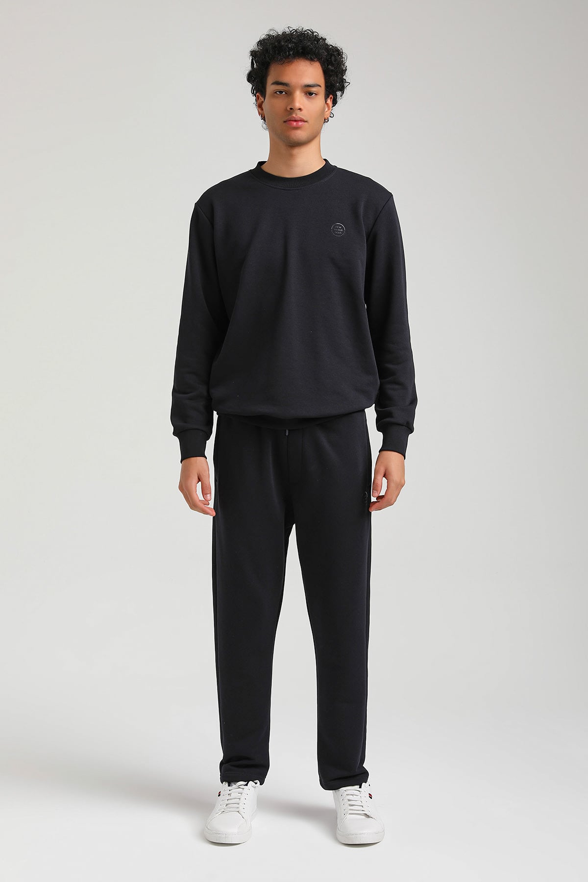 New World Polo Bisiklet Yaka Lacivert Regular Custom Sweatshirt 23FWM60142