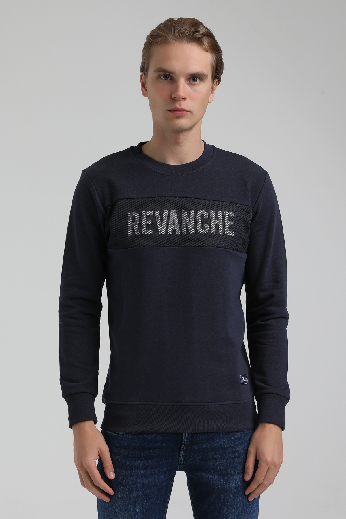 New World Polo Bisiklet Yaka Lacivert Regular Sweatshirt 22FWM60117