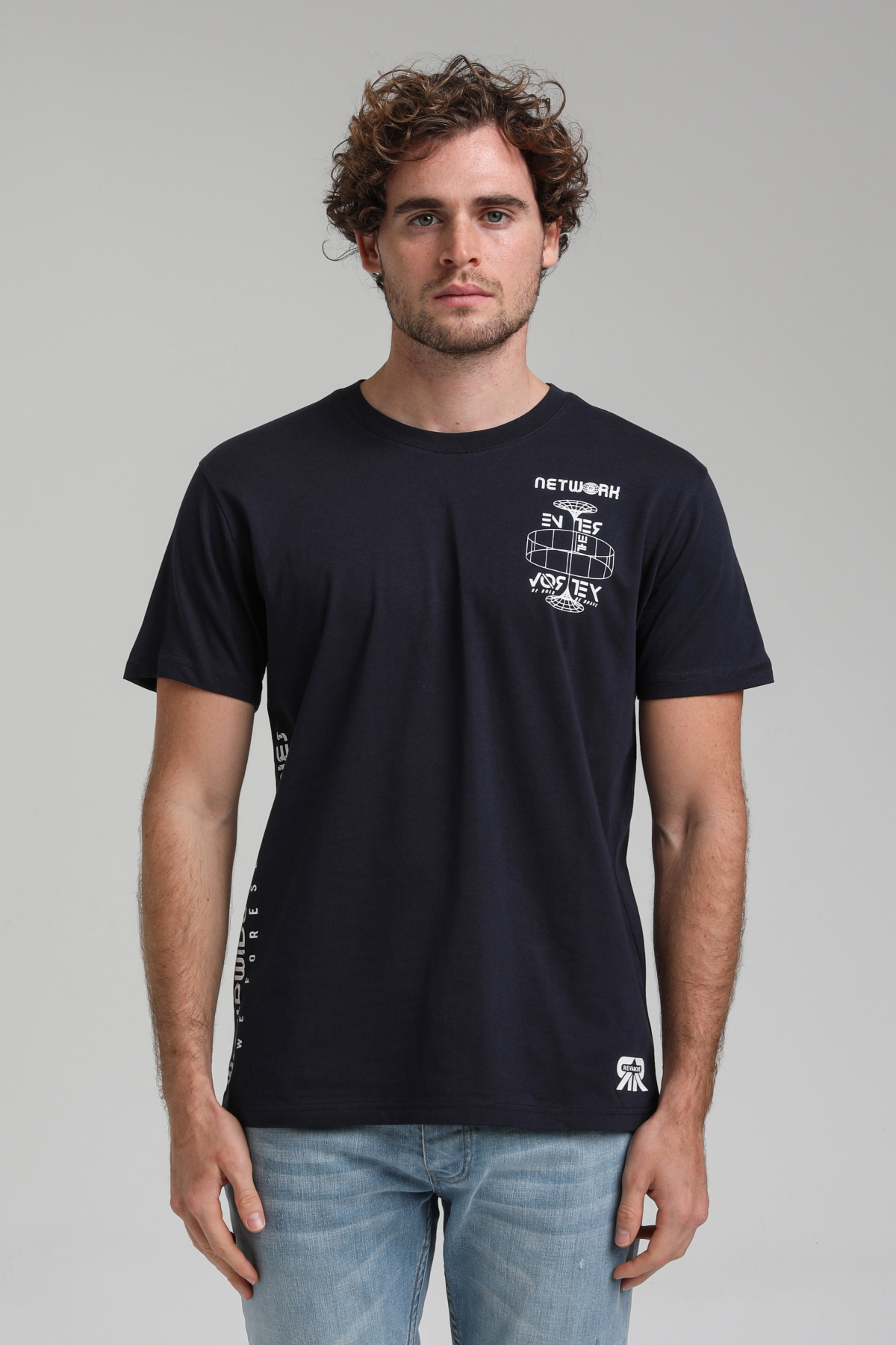 New World Polo Bisiklet Yaka Lacivert Slim Fit Tişört 23SSM20299
