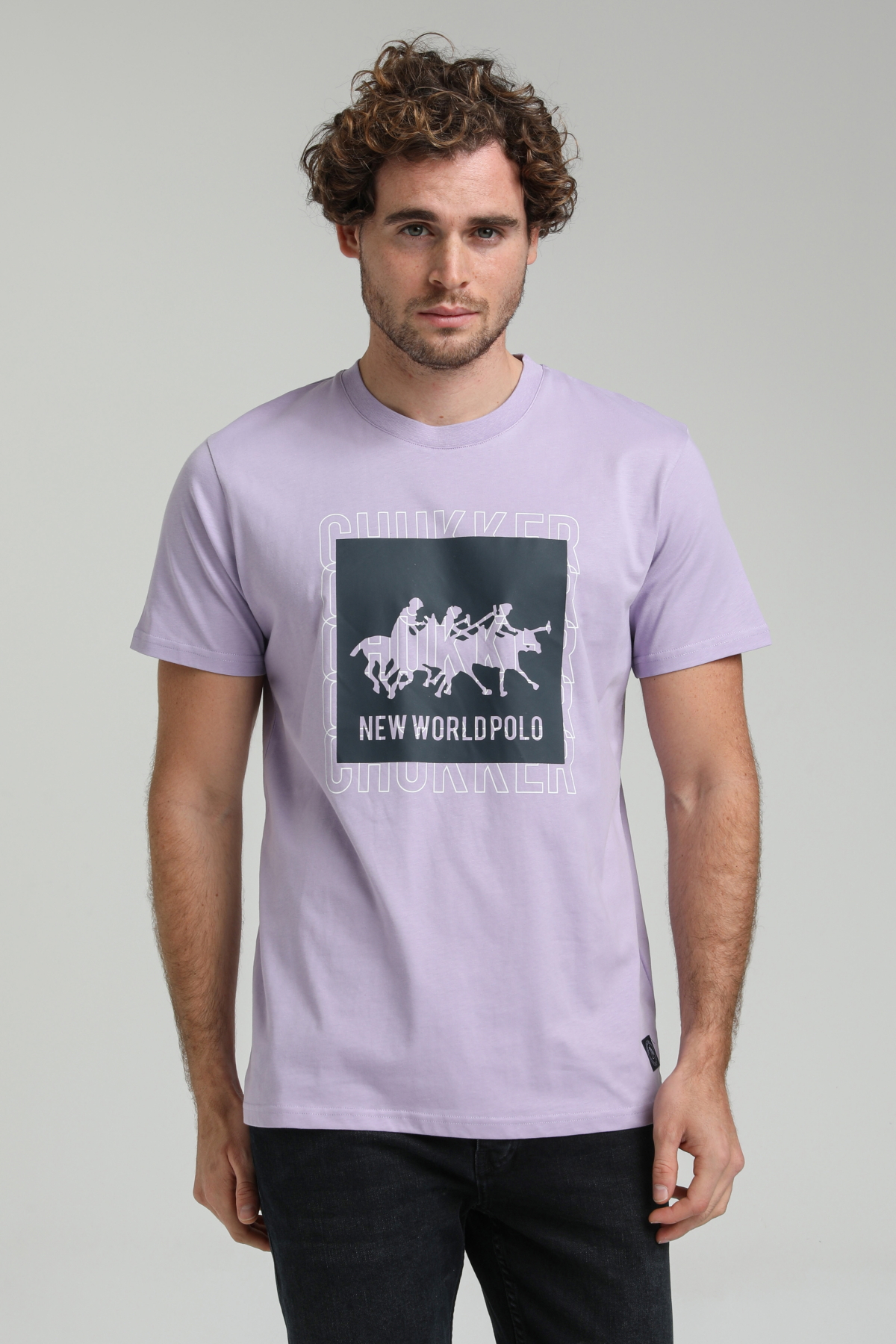 New World Polo Bisiklet Yaka Lila Slim Fit Tişört 23SSM20295