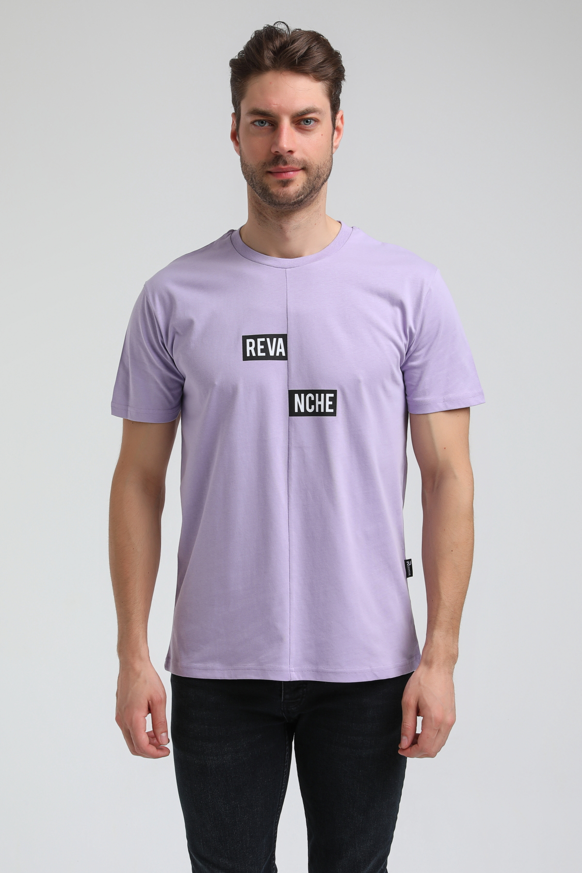 New World Polo Bisiklet Yaka Lila Slim Fit Tişört 23SSM20289